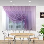 purple curtain in the kitchen