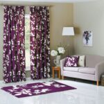 purple curtains in the living room