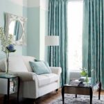 mint curtains in the living room