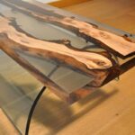 epoxy resin table in the interior