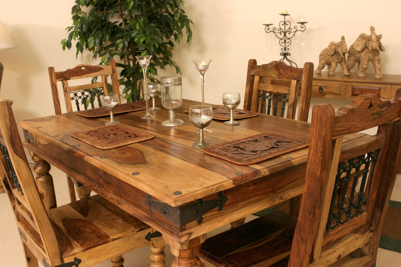 solid wood table photo design