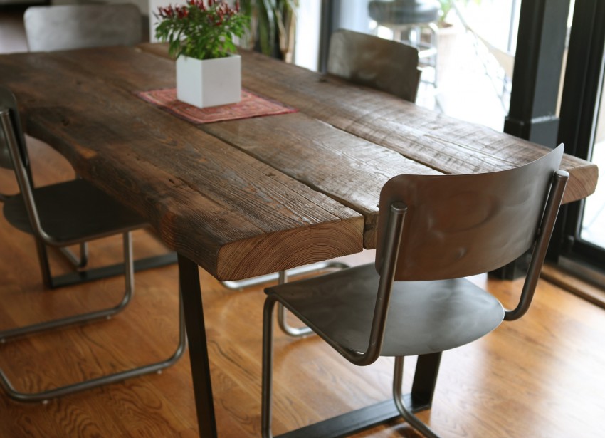 solid wood table photo