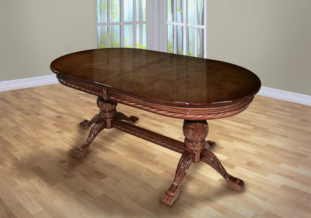 oval solid wood table