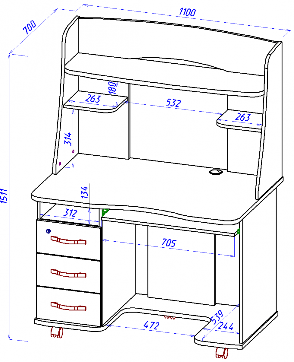 Make a drawing of the table