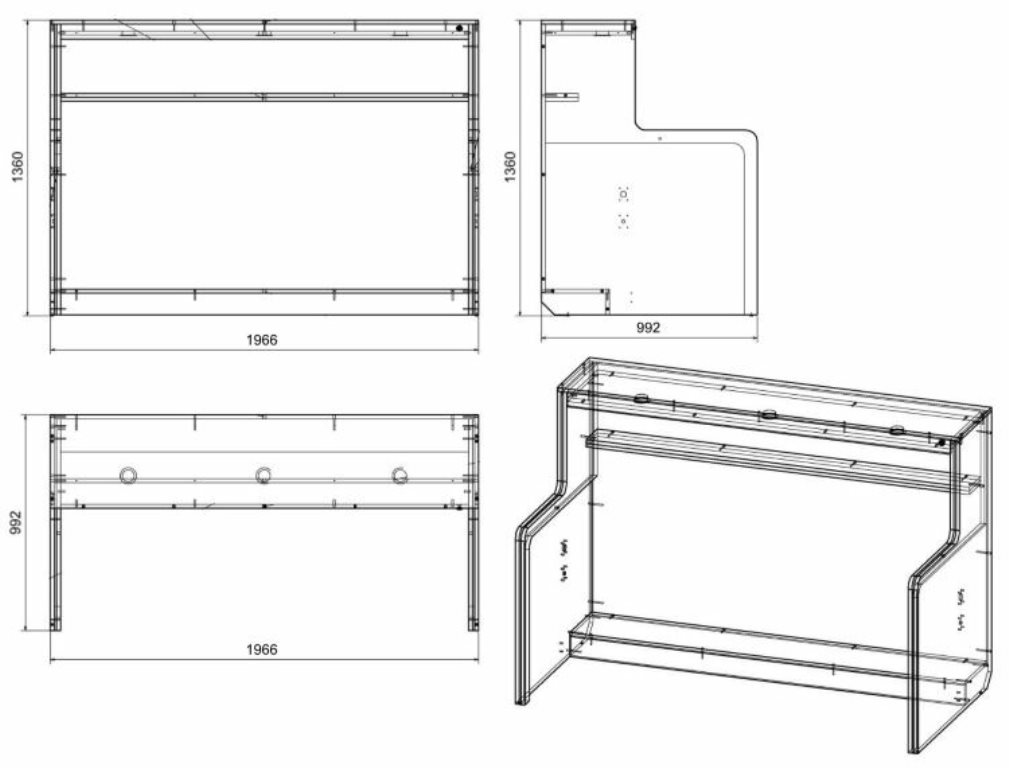 table bed drawing