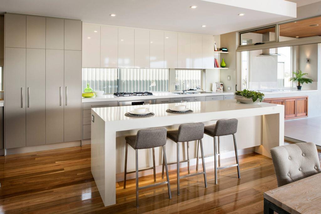 island table in the kitchen