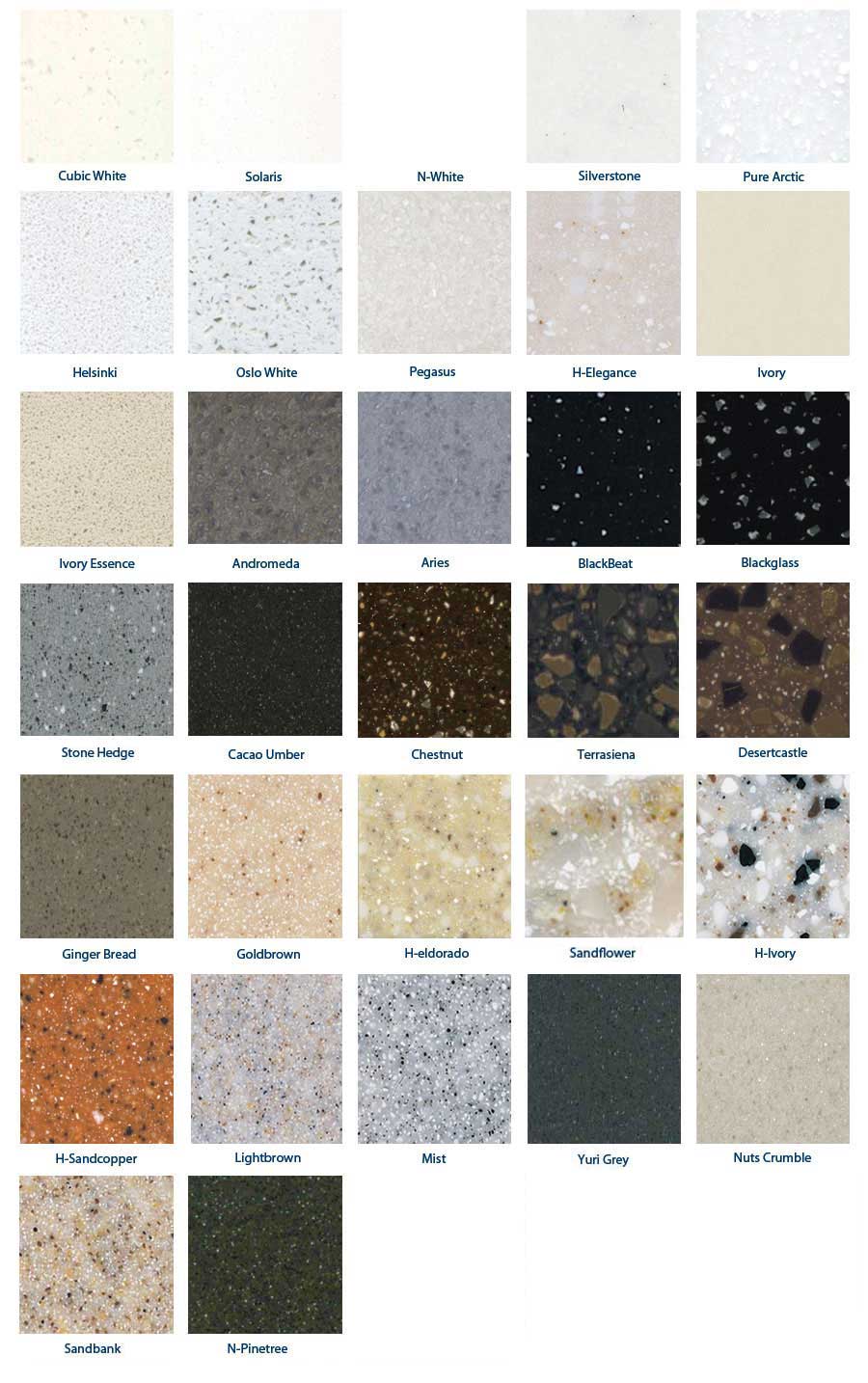  selection of countertops