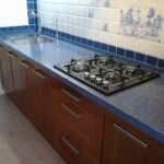 kitchen countertop blue