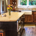 kitchen countertop with vase