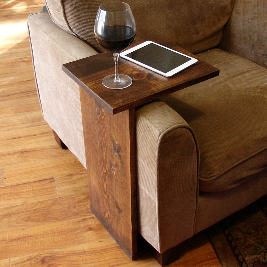 Side table for sofa armrest