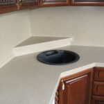 joint of the kitchen worktop with the segment