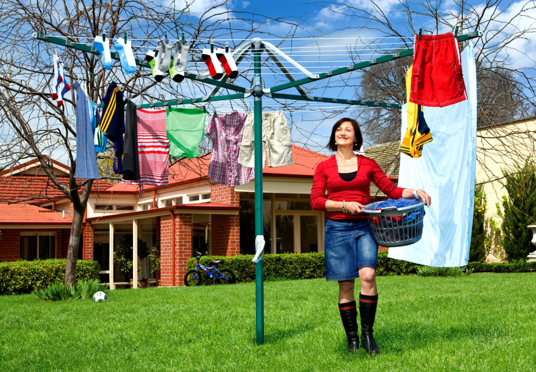 drying clothes outside