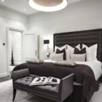 dark furniture in a light room decoration photo