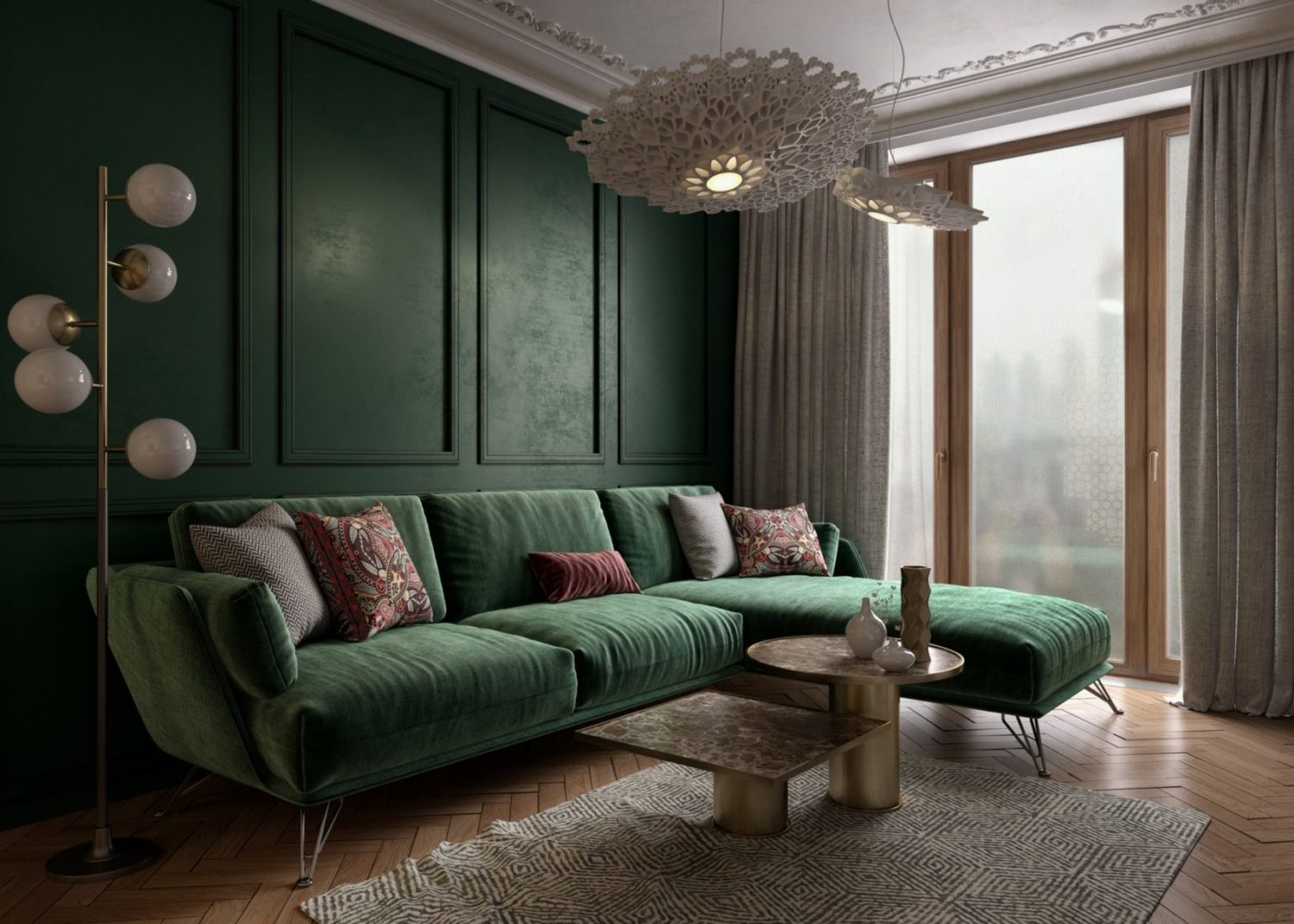 dark green sofa photo design