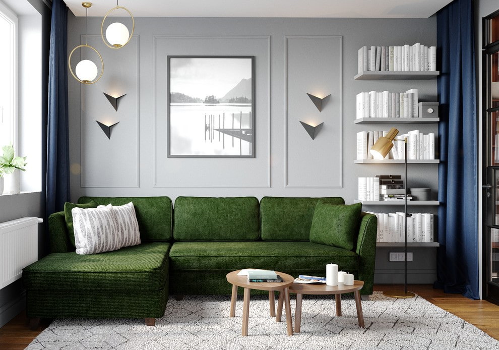 dark green sofa photo design