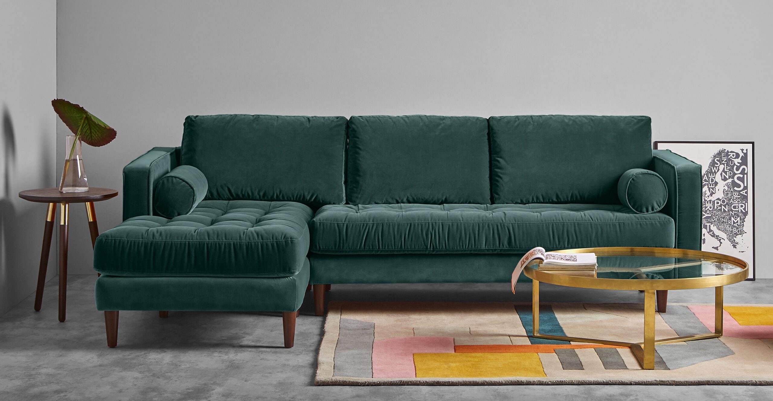 dark green corner sofa