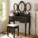 dressing table triple brown