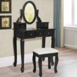 dressing table black with drawers side table