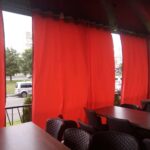 street curtains red