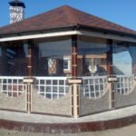 pvc outdoor curtains in the gazebo