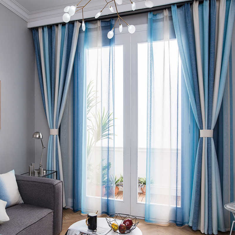 the influence of blue curtains on the interior