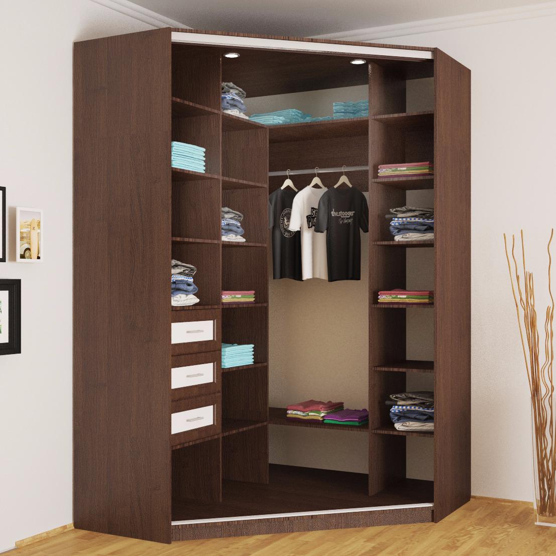 filling the corner wardrobe