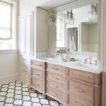 built-in wardrobe in the bathroom wooden