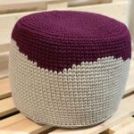 knitted pouf two-tone