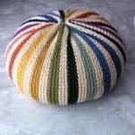 knitted pouf striped