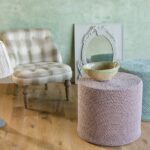 cylindrical knitted pouf