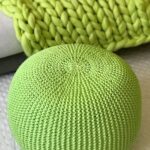 knitted pouf green