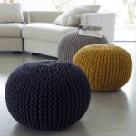 knitted pouf dark