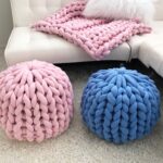 chunky knit pouf