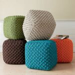 knitted pouf lot square