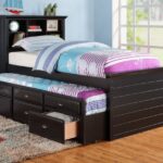 pull-out bed brown with drawers