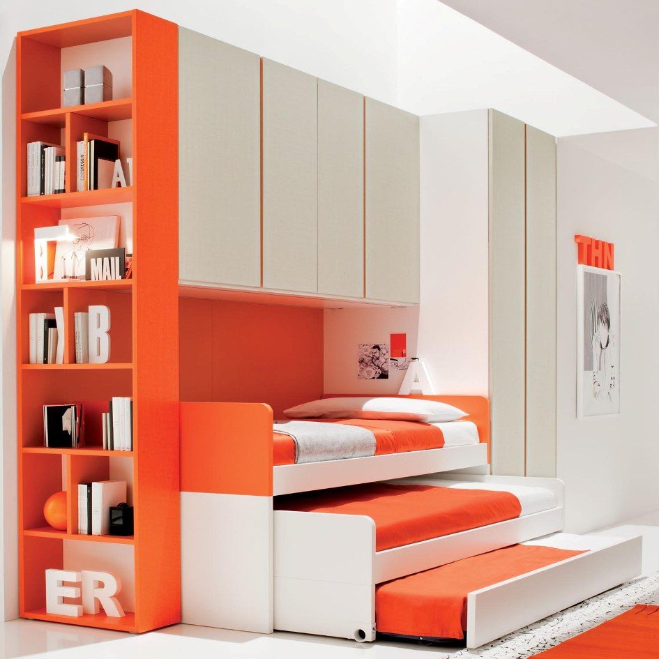 pull-out bed with wardrobe