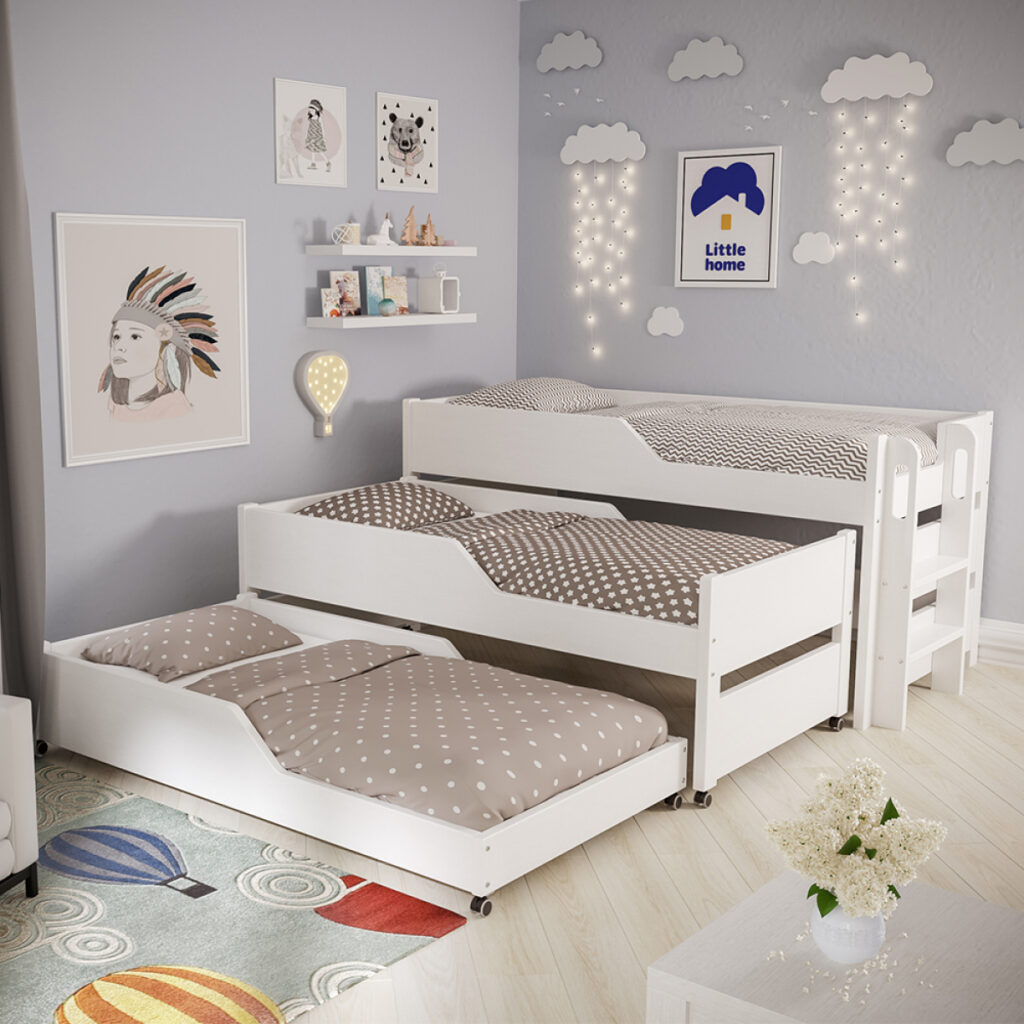 bunk bed for three children