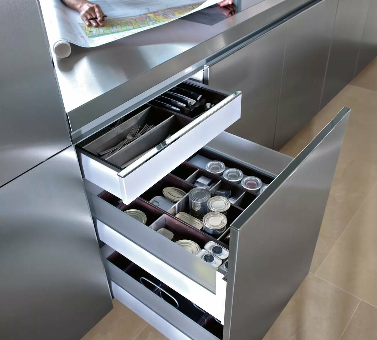 storage in drawers