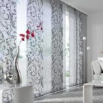 Japanese curtains with gray pattern