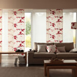 japanese curtains with red pattern