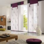 japanese curtains white with purple