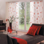 japanese curtains with red pattern