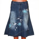 diy jeans skirt decor photo