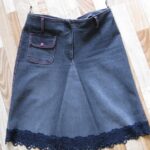 diy jeans skirt trim