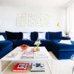 suede sofa blue