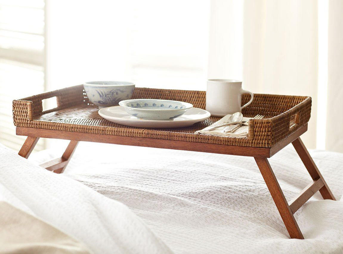 breakfast table in bed