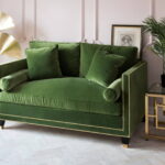 green sofa in the interior decor ideas