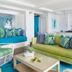 green sofa in the interior ideas