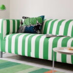 green sofa in the interior decoration photo