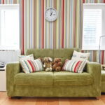 green sofa in the interior design options